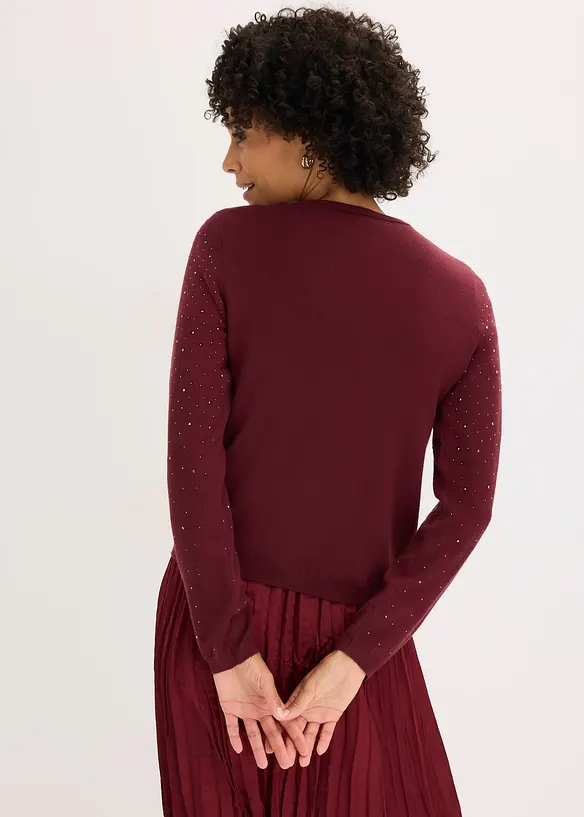 Cardigan med strass, bonprix