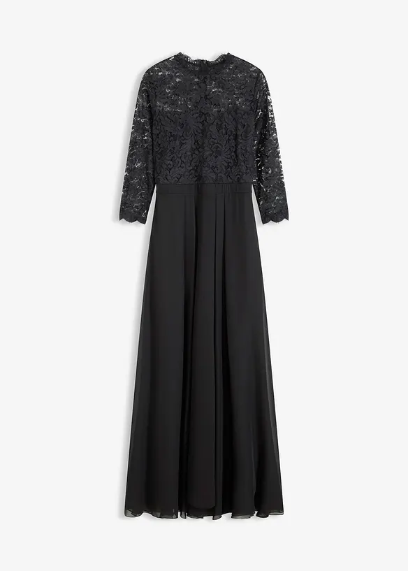 Maxikjole med blonder, bonprix