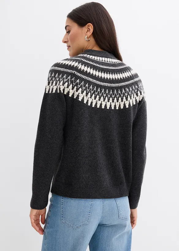 Cardigan med koftemønster, bonprix