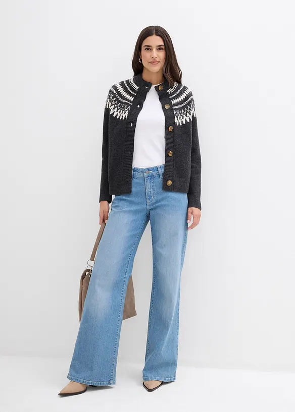 Cardigan med koftemønster, bonprix