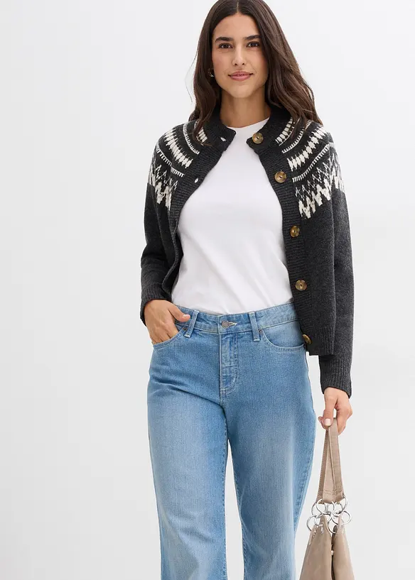 Cardigan med koftemønster, bonprix