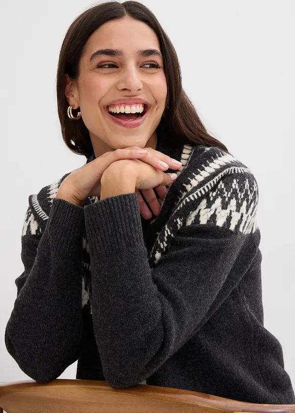 Cardigan med koftemønster, bonprix