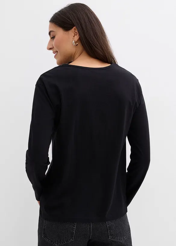 Langermet topp i 100% økologisk bomull, bonprix