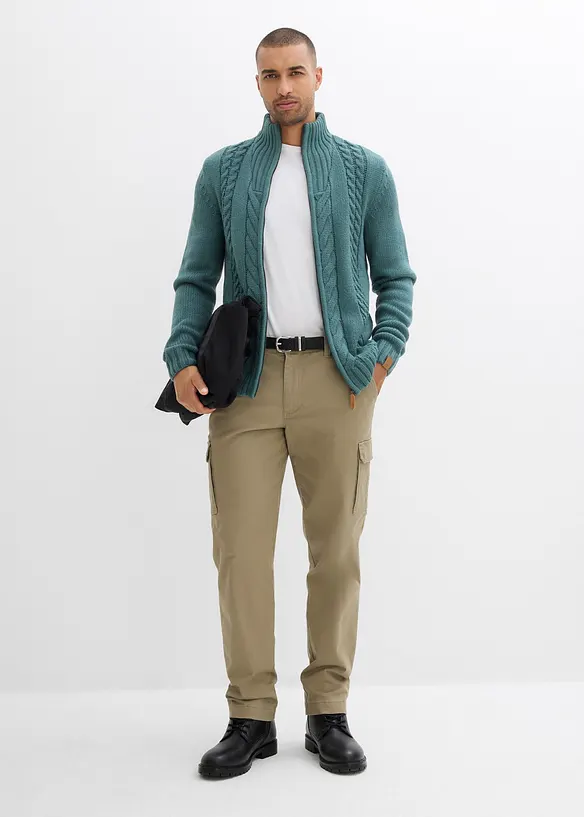 Kabelstrikket cardigan, bonprix