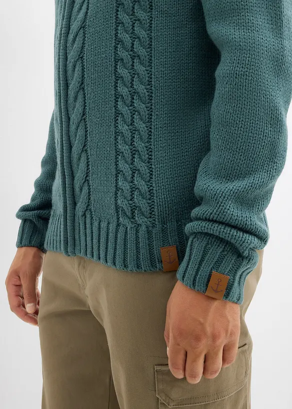 Kabelstrikket cardigan, bonprix