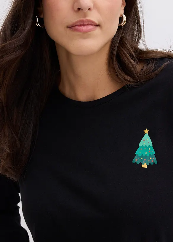 Langermet topp i 100% økologisk bomull, bonprix