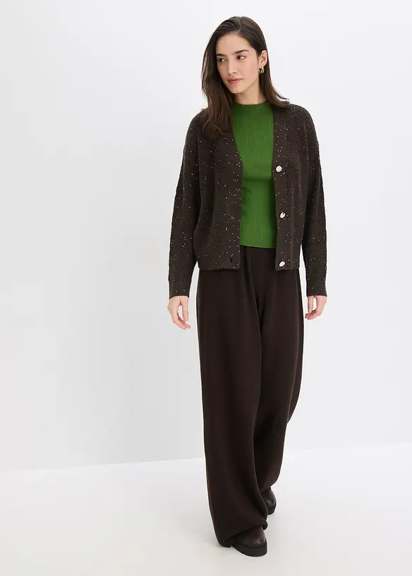 Cardigan med hullmønster, bonprix