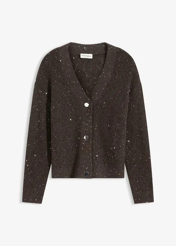 Cardigan med hullmønster, bonprix