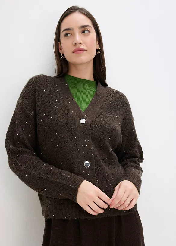 Cardigan med hullmønster, bonprix