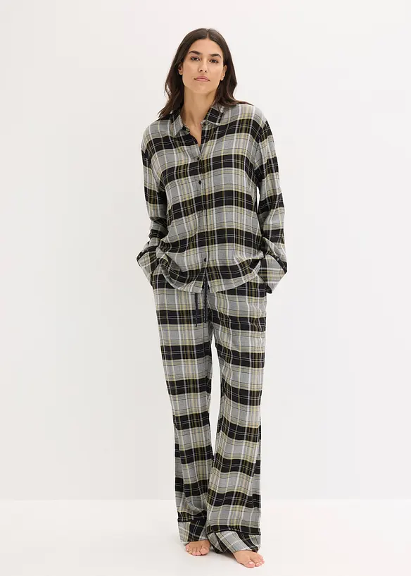 Vevet flanellpyjamas, bonprix