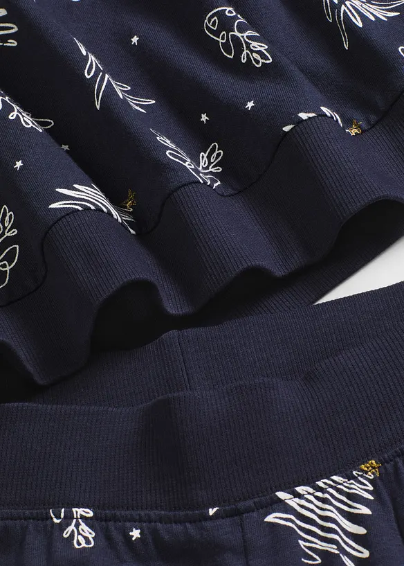 Pyjamas i 100% bomull med glitrende trykk, bonprix