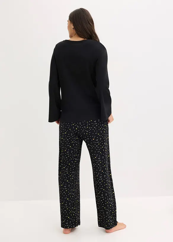 Pyjamas i 100% bomull med glitrende trykk, bonprix