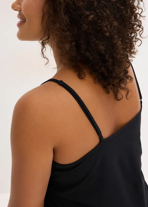 Singlet med økologisk bomull og blonder (2-pack), bonprix