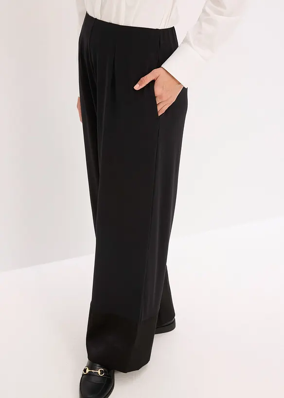 Jerseybukse med besetning i sateng, bonprix