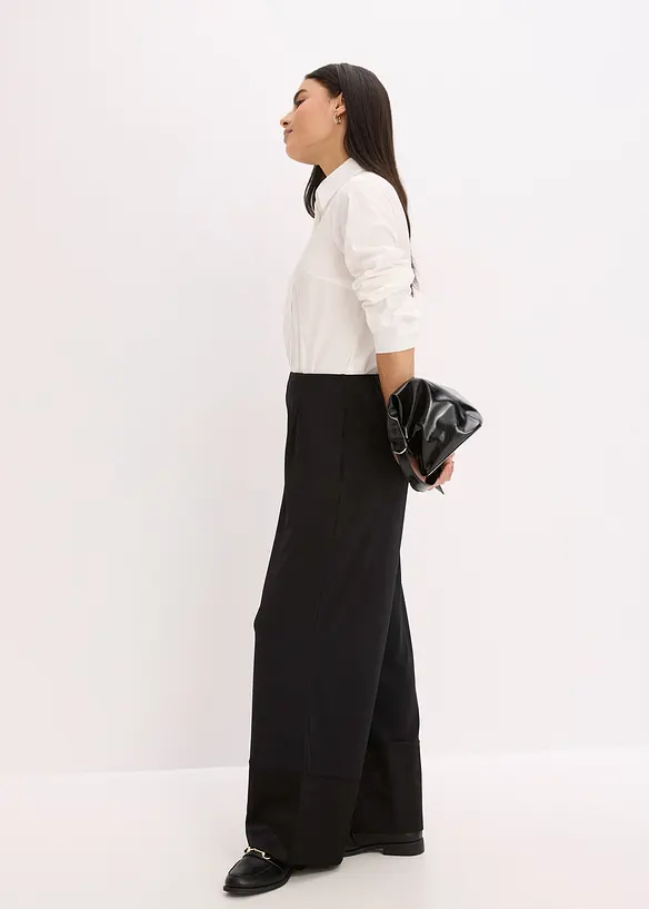 Jerseybukse med besetning i sateng, bonprix