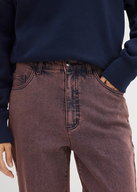 Twillbukse i Acid Washed-materiale, bonprix