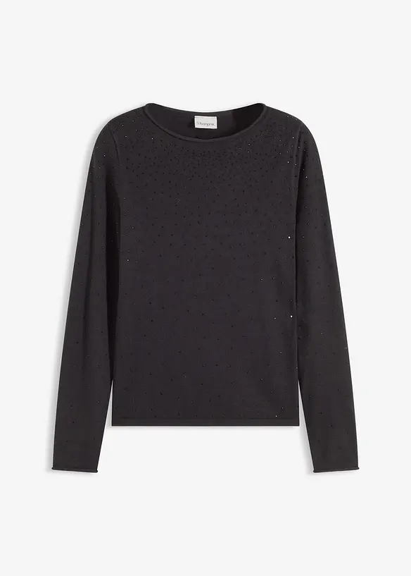 Finstrikket genser i lett viskosemiks, bonprix