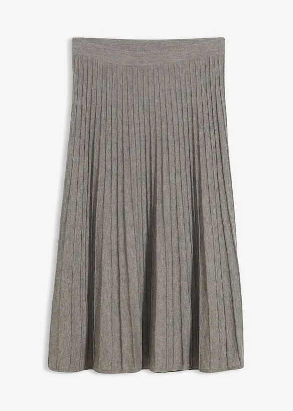 Strikket skjørt med merinoull, bonprix