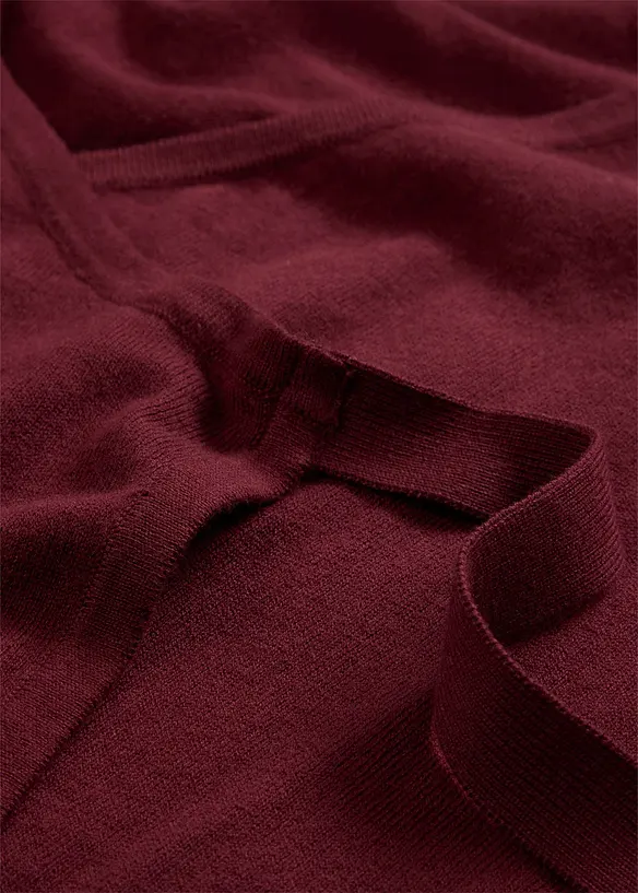 Cardigan i omslagsmodell med merinoull, bonprix