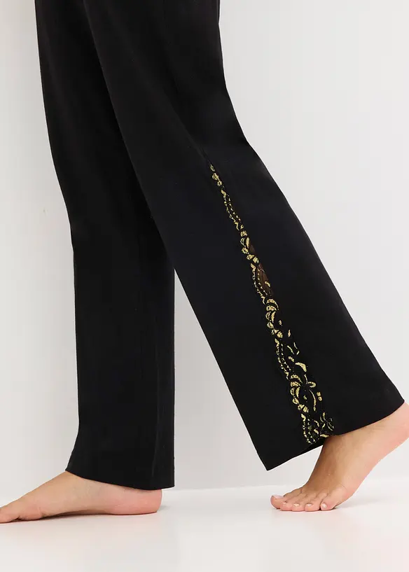 Pyjamas med fine, glitrende blonder, bonprix