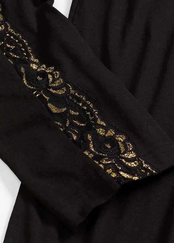 Pyjamas med fine, glitrende blonder, bonprix