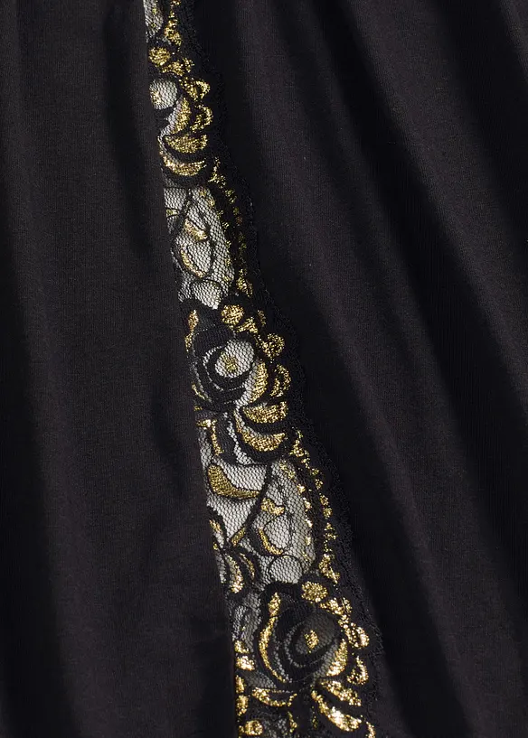 Kimono-morgenkåpe med glitrende blonder, bonprix