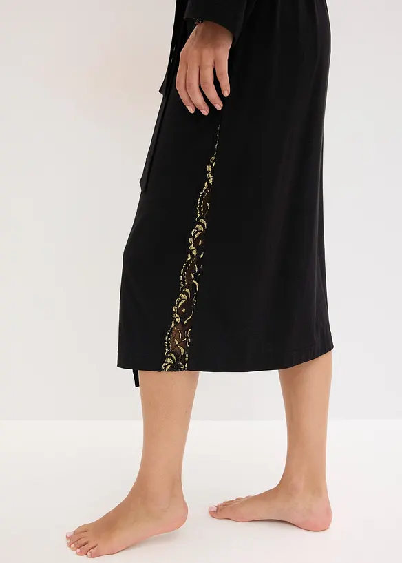 Kimono-morgenkåpe med glitrende blonder, bonprix