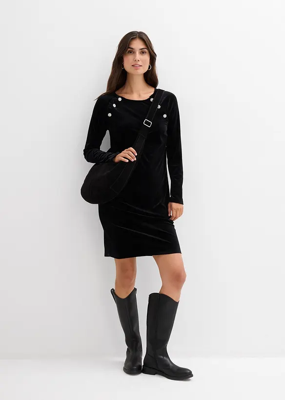 Festlig 2-i-1-mamma- og ammekjole av myk fløyel, bonprix