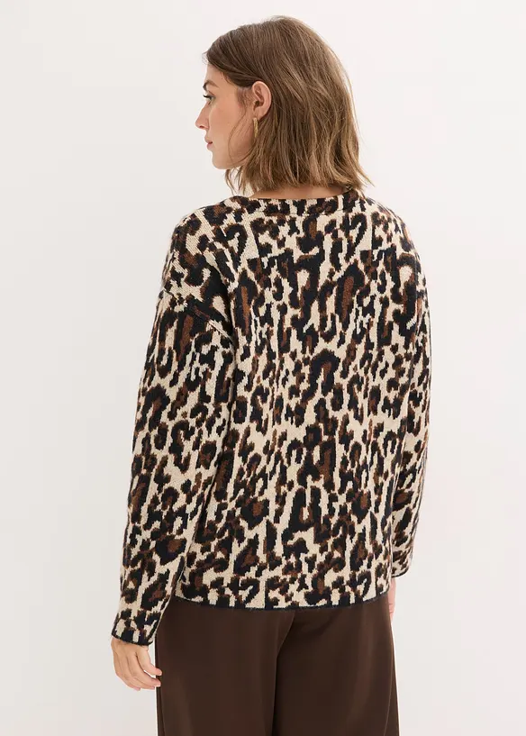 Jacquard strikkejakke, bonprix