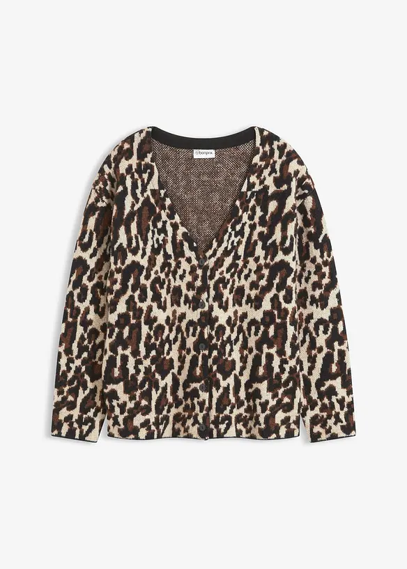 Jacquard strikkejakke, bonprix