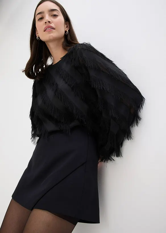 Bluse med frynser, bonprix