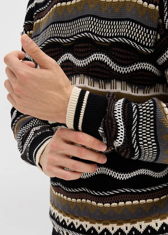 Grovstrikket genser i 100% bomull, bonprix