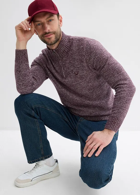Half zip genser med bomull, bonprix