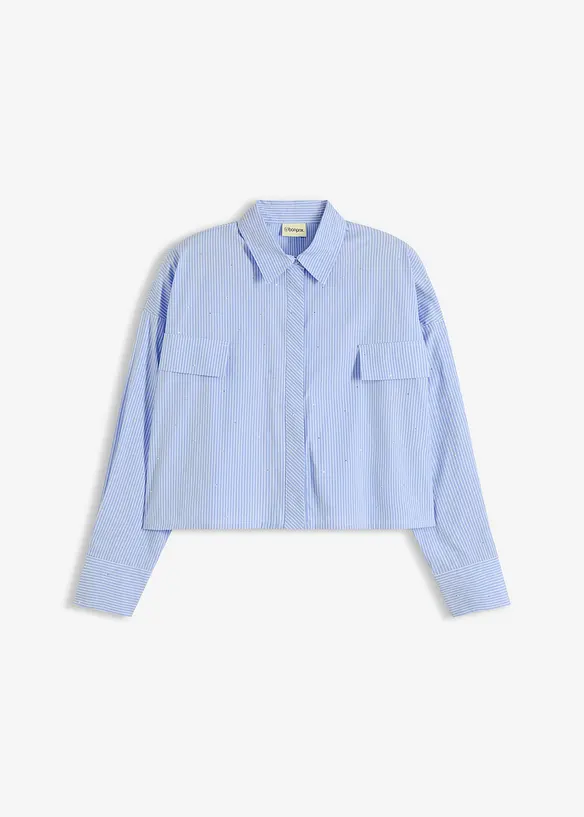 Oversized skjorte i bomullsmiks, bonprix