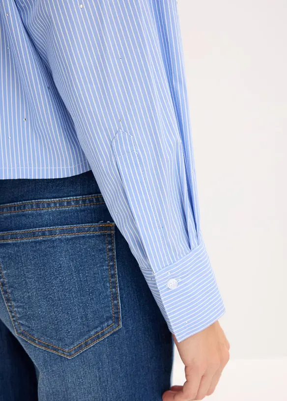 Oversized skjorte i bomullsmiks, bonprix