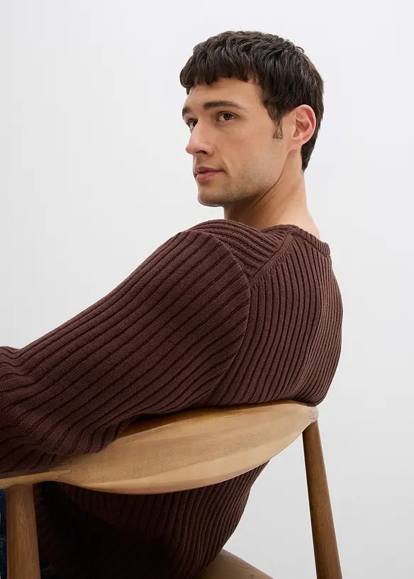 Ribbet genser av bomullsmiks, bonprix