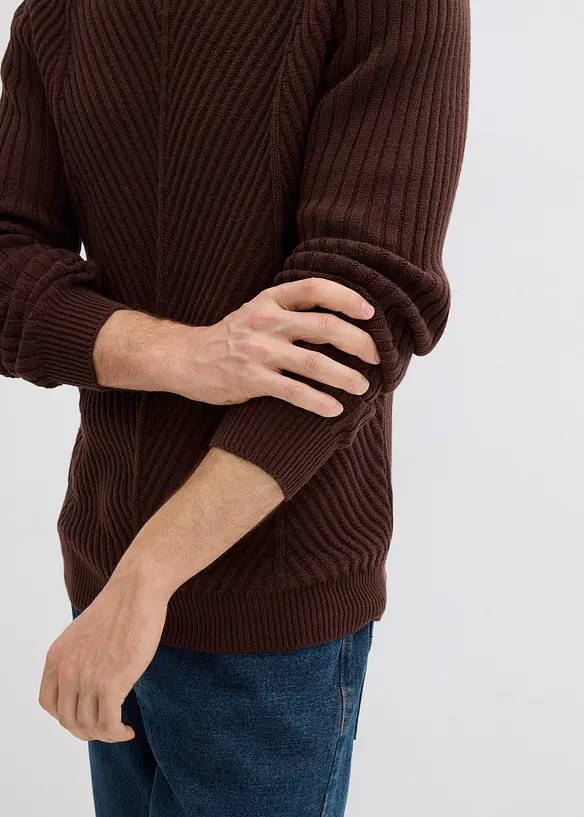 Ribbet genser av bomullsmiks, bonprix