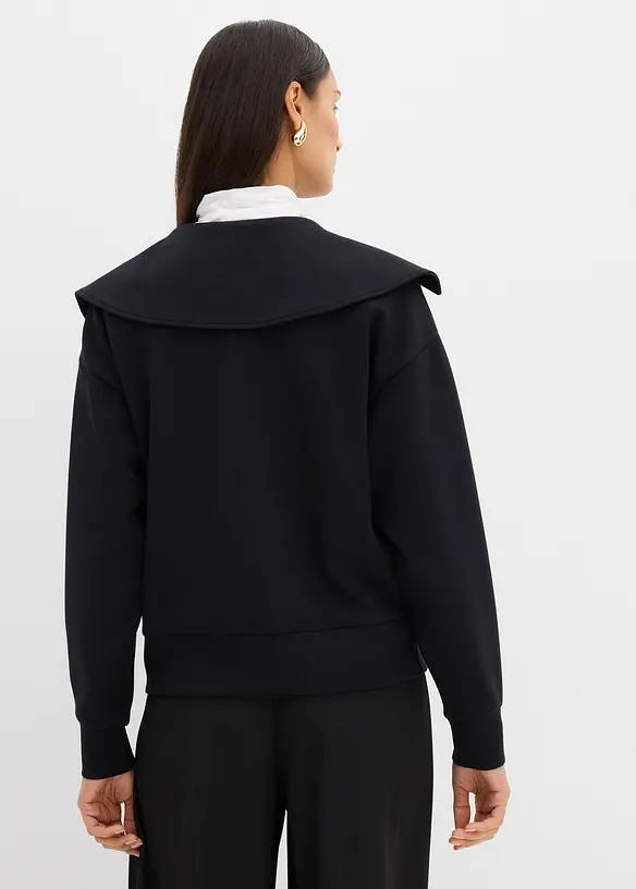 Langermet topp i viskosemiks med stor krage, bonprix