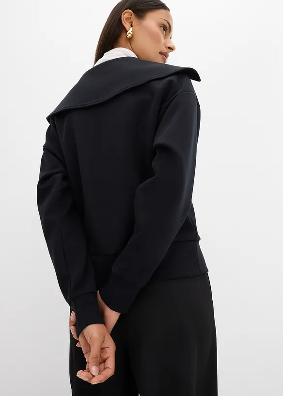 Langermet topp i viskosemiks med stor krage, bonprix