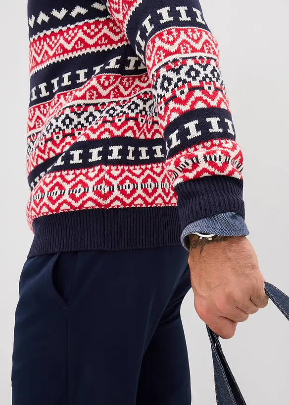 Genser med koftemønster, bonprix