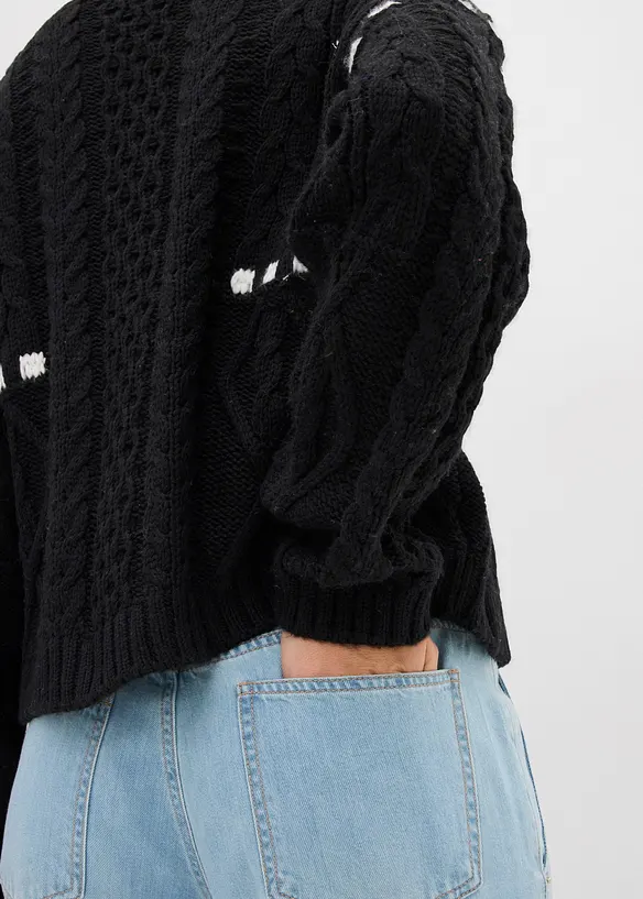 Kabelstrikket genser, bonprix