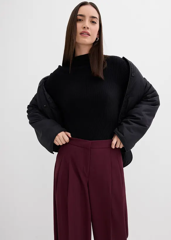 Bukse med legg, komfortlinning og splitt, bonprix