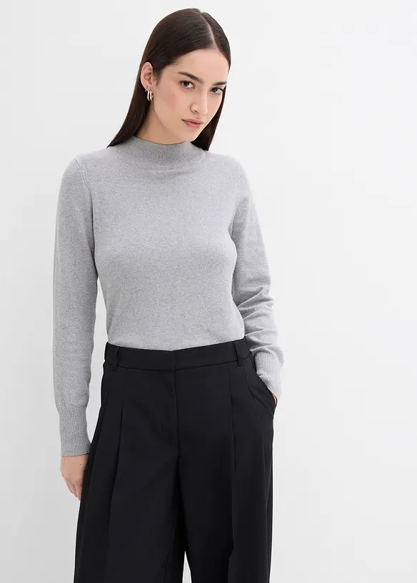 Bukse med legg, komfortlinning og splitt, bonprix