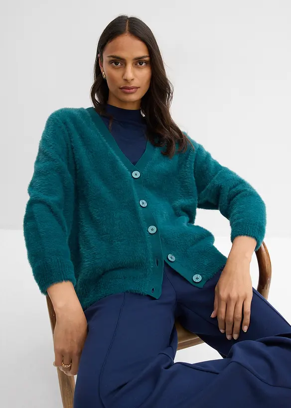 Strikkejakke av viskosemiks, bonprix