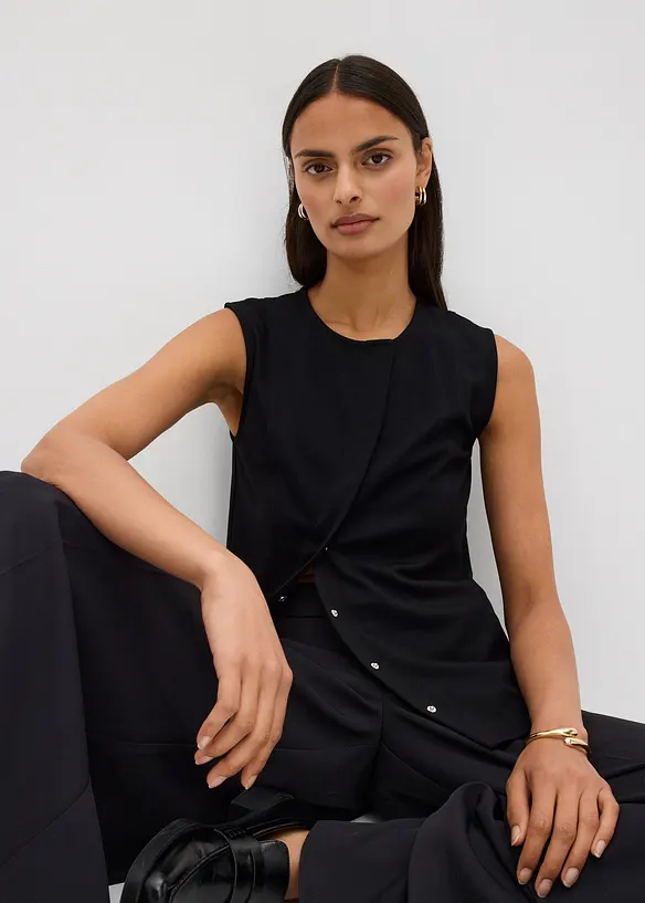 Asymmetrisk vest i Punto di Roma-materiale, bonprix