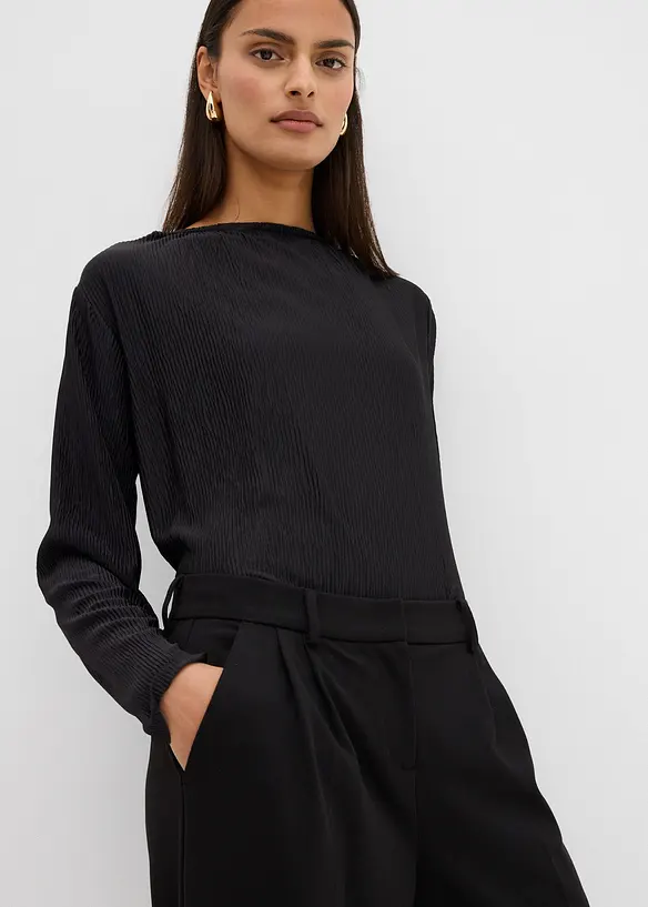 Bukse med legg i viskosemiks, bonprix