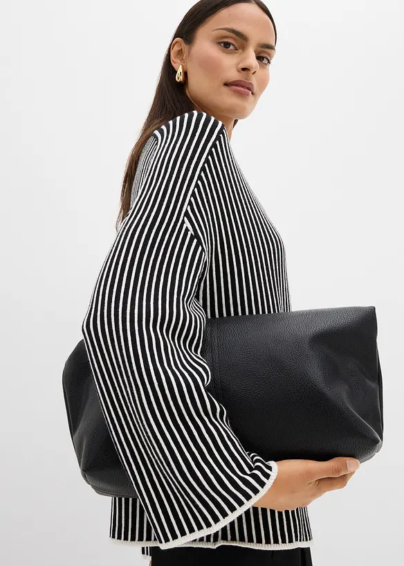 Genser i viskosemiks med halvhøy hals, bonprix