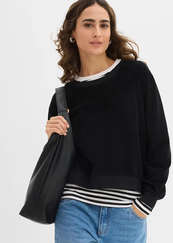Sweatshirt i myk frotté, bonprix