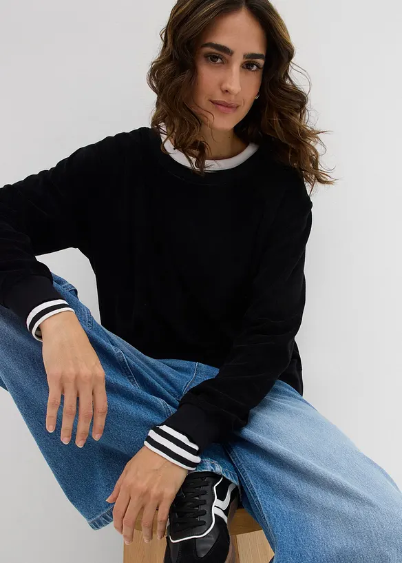 Sweatshirt i myk frotté, bonprix