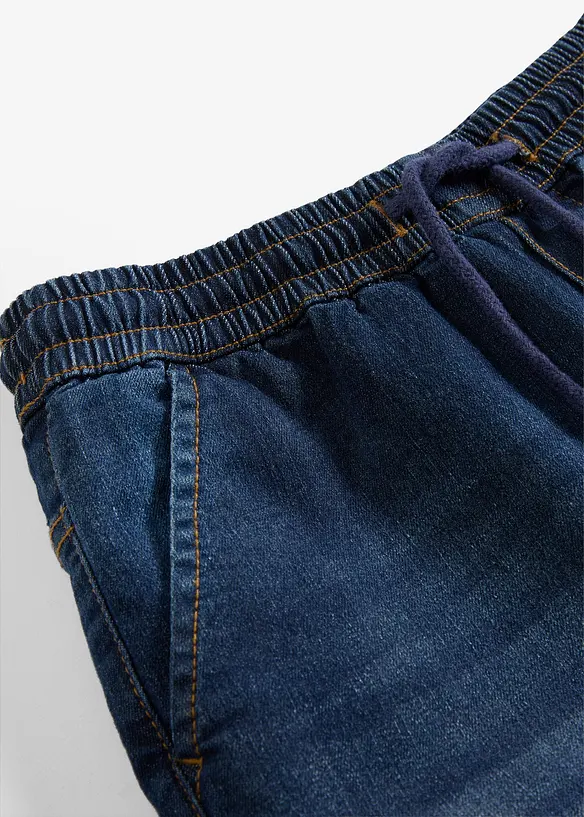 Varmende Regular Fit-pull on-jeans med jerseyfôr, Straight, bonprix